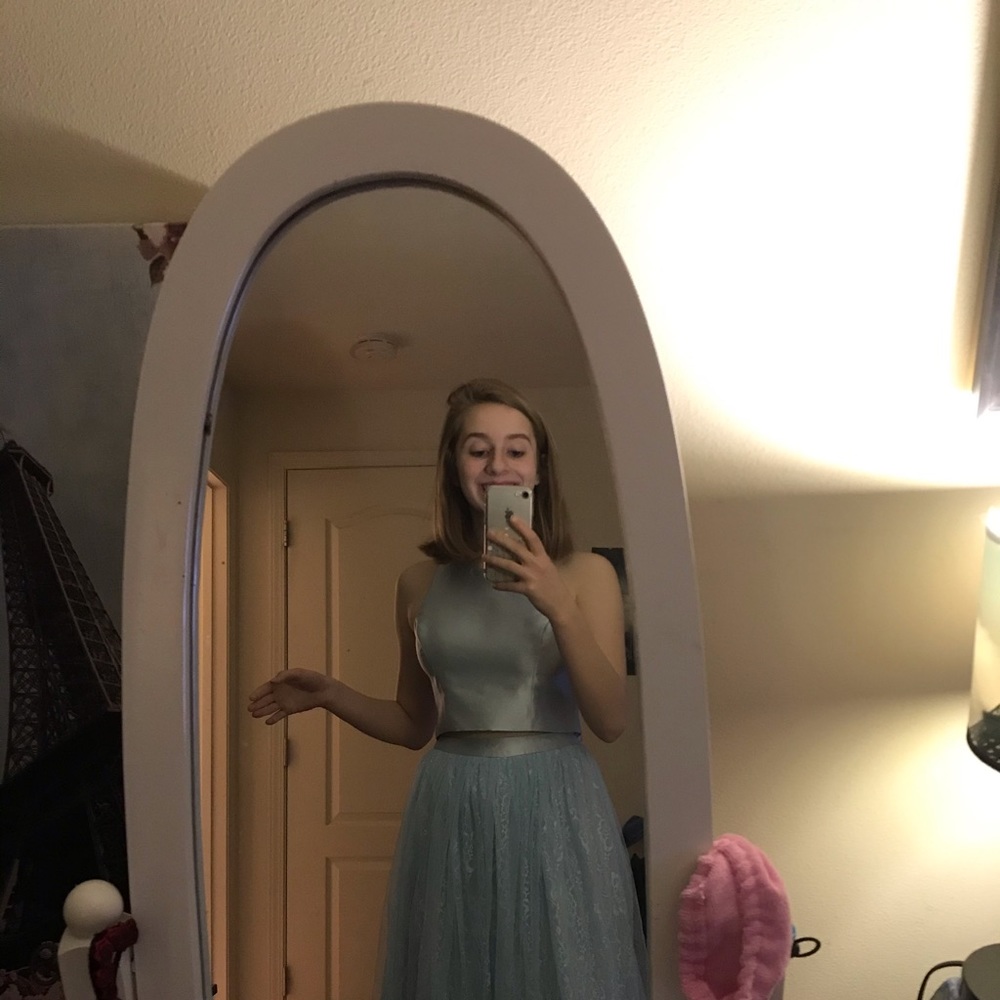 Blue Prom Dress Backless - Picture 2 of 3